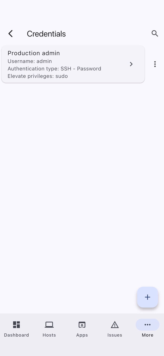 Credentials: saved passwords and SSH keys.